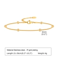 Cavigliera a catena serpente in acciaio inossidabile dorato con perline da 4mm - Oro