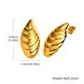 18K vergoldete Edelstahl-Ohrstecker mit elegantem geometrischem Spiralwellen-Design - Gold