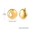 Goldene unregelmäßige geometrische Edelstahl-Ohrstecker mit glänzendem Spiegel-Finish - Gold