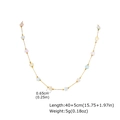Détails de breloques fleurs macaron colorées sur un collier en acier doré - Collier (NC-2310G)