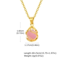 Elegante collana a spirale dorata con ciondolo in pietra occhio di gatto rosa - Pendant Only (Without Chain) / PNB-359G02 (Oro)