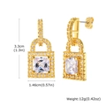 Dettaglio di orecchini a lucchetto dorati con dimensioni 3.3cm di altezza e 1.46cm di - Oro