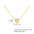 Tabella taglie per ciondolo cuore infinito con dimensioni dettagliate e lunghezza catenina - Oro (NC-2436G)