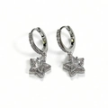 Funkelnde Stern-Ohrhänger in Silber mit Pavé-Zirkonia für einen eleganten Look - Stern Creolen (ZG190)