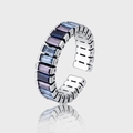Verstellbarer offener Ring mit einem Farbverlauf aus bunten Zirkonsteinen im Baguetteschliff - Mehrfarbig Farbverlauf Baguette-Stein Offener Ring (KDP851)
