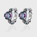 Orecchini S925 in argento sterling con zircone verde senape e trama a rilievo retrò - Stile Zirconia Verde Senape Morandi (KDP968)