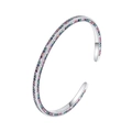 Armreif aus 925er Sterlingsilber mit Regenbogen-Zirkonia-Steinen besetzt - Regenbogen Gradient Offener Stil (KDP1238)