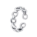 Polierter S925 Sterlingsilber Gliederkettenring mit minimalistischem Vintage Design - Ketten-Offen-Stil (KDP1457)
