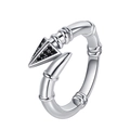 Minimalistischer 925 Sterling Silber Pfeilring mit schwarzen Steinen im Vintage-Stil - Pfeilstil (KDP1478)