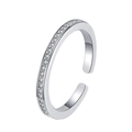 Anillo abierto de plata S925 con esmalte y circonitas cúbicas engastadas en pavé - Estilo de Empalme de Esmalte Naranja y Circonia(KDP1657)