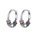 925 Sterling Silber Regenbogen-Ohrringe mit bunten Zirkoniasteinen auf weißem Hintergrund - Ohrringe (KDP1511)