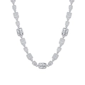 Moderne s925 Sterlingsilber Kette mit quadratischen Gliedern und Hammerschlag-Textur - Weißgold Gehämmert Quadratische Kette (KDP1520)