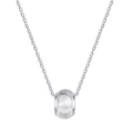 Minimalist S925 silver necklace with a brushed finish round bead pendant on cross chain - Round Bead Pendant (KDP1534) / Silver