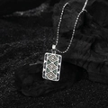 S925 sterling silver geometric pendant necklace with green and blue micro-set gemstones - Pendant Only (Without Chain) (KDP1980)