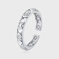 S925 Sterling Silber Pyramiden-Ring mit Mikro-Zirkonia und verstellbarem Design - Gesteppter Mikro-Eingelegter Stil (KDP2144)