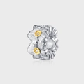 Pendente margherita in argento sterling S925 con centro dorato e pietra di zircone - Stile Ciondolo Margherita (KDP2256)