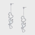 S925 sterling zilveren hangende oorbellen met wit parelmoer en hol uitgesneden hulu design - Wit Parelmoer Kalebas Hanger Stijl (KDP2269)