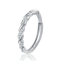 Elegante S925 sterling zilveren Mobius ring met wit zirkonia in micro-pavezetting - Möbius Gedraaid Micro Strass Stijl (KDP2354)