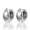 Orecchini a cerchio vintage in argento sterling S925 con motivi a stelle e micro intarsi - Stile Goccia d'Acqua Stella Vintage (KDP2349)