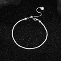 S925 Sterling Silber Armband mit funkelnder Textur und verstellbarem Blumenanhänger - KDP2399 Armband