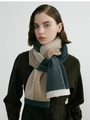 Sciarpa a maglia con blocchi di colore verde, cammello e crema per un look invernale - Verde Scuro (2#)