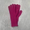 Gants d'hiver minimalistes en tricot rose rouge avec une texture chaude en laine - Violet framboise