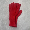 Gants en maille côtelée rouge au design minimaliste à cinq doigts et poignets chauds - Rouge Foncé