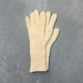 Gants d'hiver en tricot blanc crème avec ouverture de doigt et texture côtelée tactile - Blanc Crème