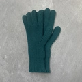 Gants en laine tricotée côtelée vert foncé uni pour la chaleur et le confort d'hiver - Vert Foncé