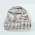Gorro de punto de lana para mujer en degradado multicolor con dobladillo ancho - Verde Grisáceo