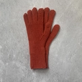 Gants d'hiver en maille côtelée rouge rouille pour hommes et femmes en mélange de laine - Rouge Sauce Chili