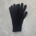 Solid black knit gloves for men and women with ribbed texture for winter warmth - Versatile Black