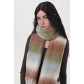 Sciarpa sfumata in mohair marrone, verde e blu, caldo accessorio invernale da donna - Marrone Terra