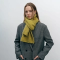 Sciarpa spessa in maglia giallo senape in misto lana per il calore autunnale e invernale - Giallo Senape