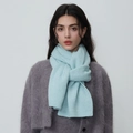 Bufanda de punto acanalado verde menta para mujer con una textura suave de invierno - Azul
