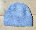 Light blue boucle knit beanie with cozy textured wool blend fabric for cold winter warmth - New Light Blue