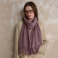 Sciarpa in lana viola Morandi con lunghe frange per calore autunnale e invernale - Viola Taro