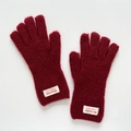 Guanti invernali in maglia bordeaux con morbida texture in lana e funzione touch screen - Rosso Giuggiola Scuro