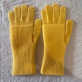 Bright yellow ribbed knit wool gloves with touchscreen finger openings for women - Lemon Yellow