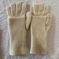 Oatmeal wool-blend knitted gloves with touchscreen-friendly fingertip openings - Beige