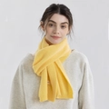 Sciarpa lavorata a maglia giallo acceso da donna con trama a coste spessa per inverno - Giallo Chiaro