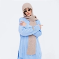 Versatile beige knitted hooded scarf balaclava for winter warmth and fashion - Wheat Beige