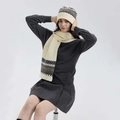 Gebreide sjaal en muts met Fair Isle-motief in crèmewit voor winterse warmte - crème