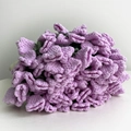 Hand-knitted lavender purple rose bouquet blanket with detailed crochet floral pattern - Purple Lily of the Valley