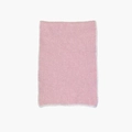Sciarpa in maglia rosa in misto lana con trama a nido d'ape e bordo bianco - Rosa