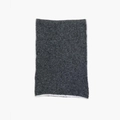 Sciarpa in maglia misto lana grigio scuro con bordi bianchi e consistenza spessa - Grigio Antracite