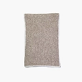 Brown chunky knit scarf with white stitched edges and ribbed texture for winter warmth - Off White