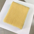 Soft cream yellow rib-knit scarf made of cashmere-like fabric for winter warmth - Light Yellow