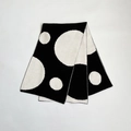 Modern black and white polka dot knit scarf in soft cashmere style finish - JH812 Knitted Polka Dot Black