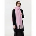 Rosa Wollmischung Schal für Damen mit dicken Quasten und warmer grober Stricktextur - Glamour-Rosa